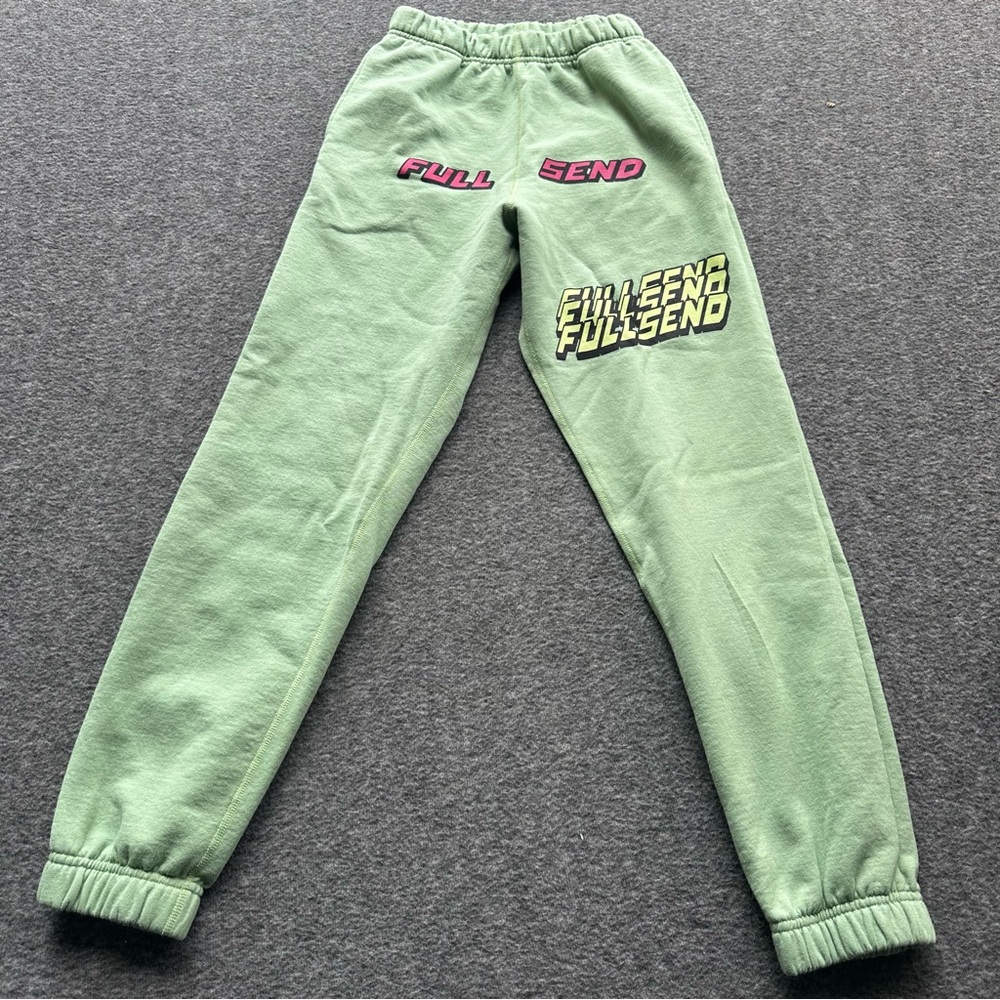 Full Send Nelk Boys Joggers Sweatpants Women’s Green XS Spell Out Tapered